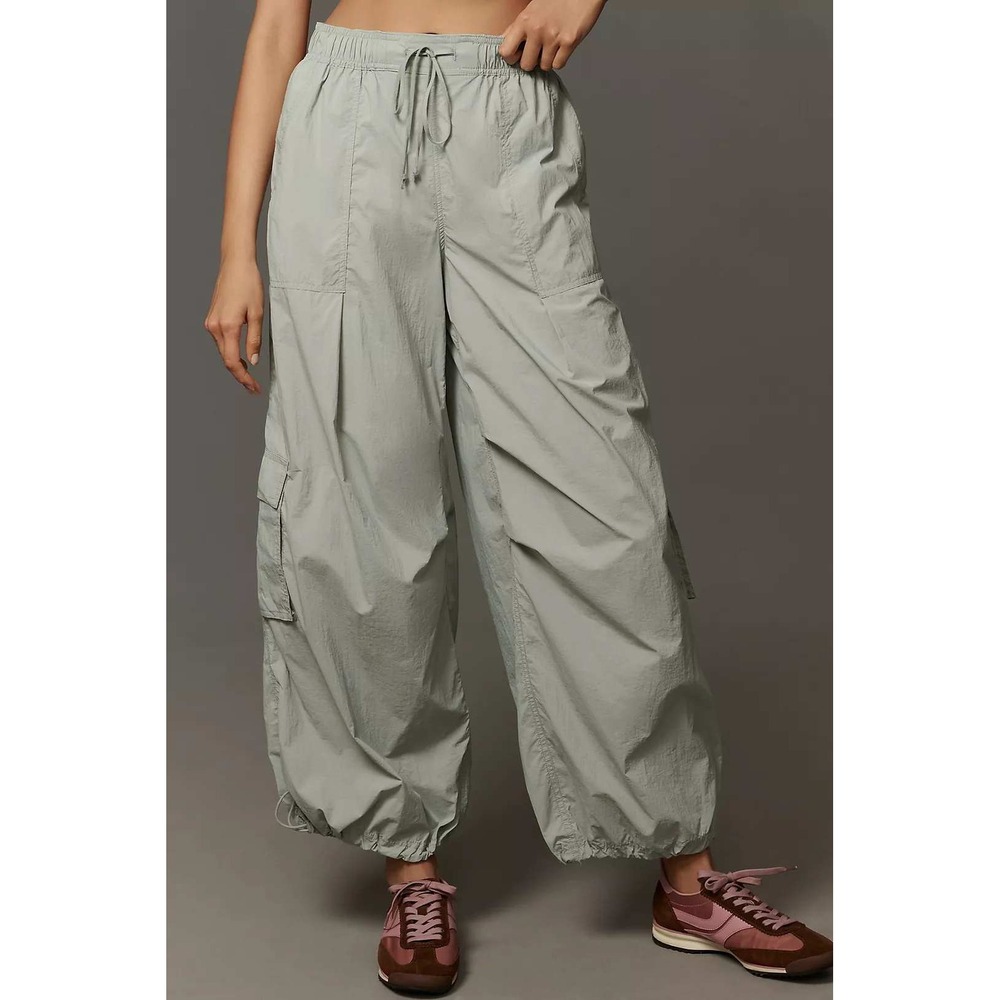 Anthropologie Daily Practice Base Jump Parachute Pants Womens XL Sage Green NWT